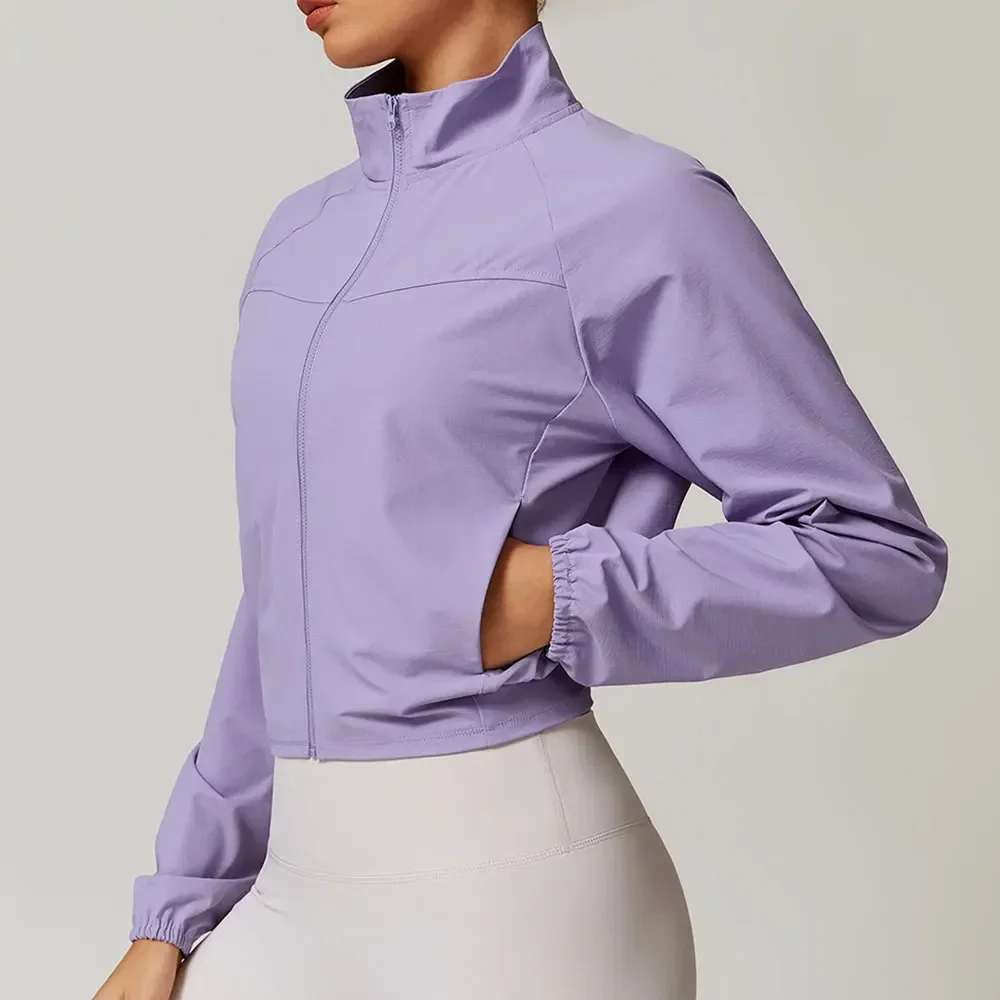 

Yoga Long Sleeve Women's Zipper Jackets Gym Trainning Fitness Jackets Quick-Dry Windproof Running Coats Sports Jacket For Women