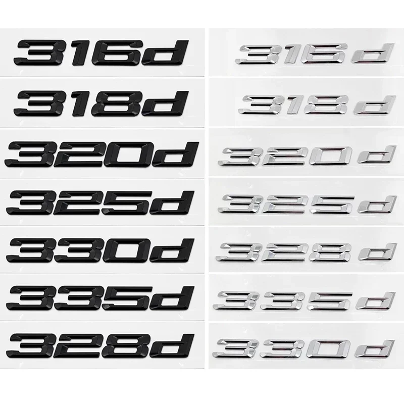 

3D ABS Car Trunk Letters Logo Decals Badge Emblem Sticker For BMW 3 Series 320d 325d 328d 330d 335d E46 E90 E91 F30 318d 316d