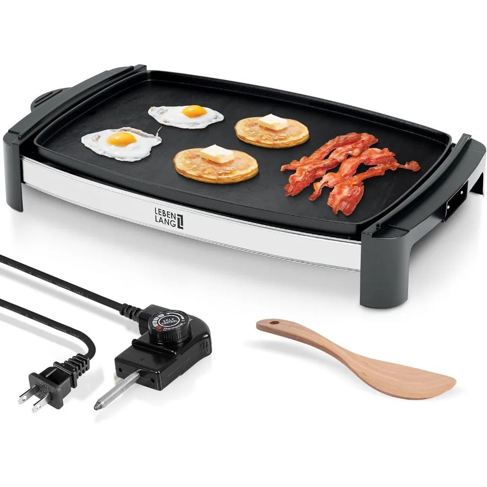 

Electric Griddle Grill - For Eggs,Burgers I Removable Temperature Control & Nonstick Coating I Indoor grill flat top griddle pan