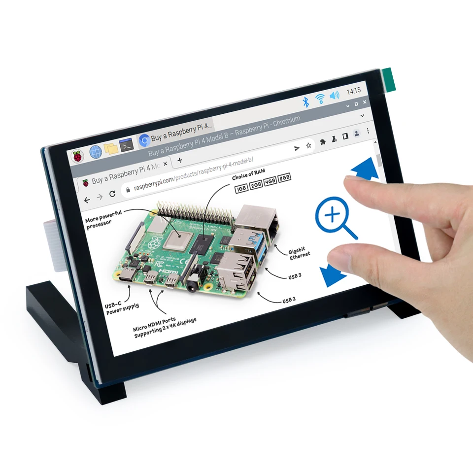Freenove-タッチスクリーンモニター、raspberry pi 5、4 b、3 b、a
