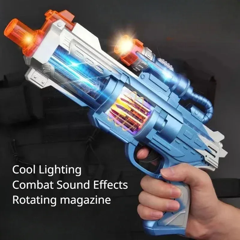 LED Non-firing AK47 Pistol Light UP Sound Effect Toy Gun Spinning Submachine Gun Police Role Play Prop Kids Birthday Gift