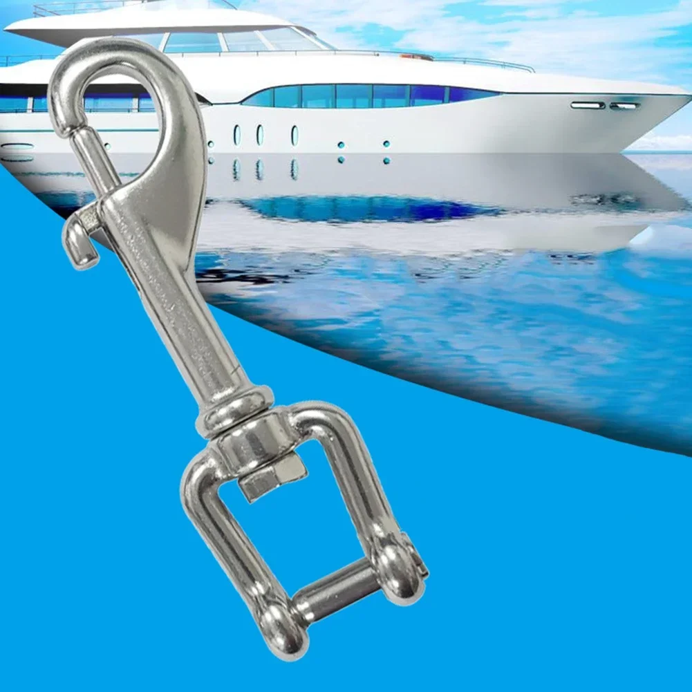 Marine 316 Stainless Steel Swivel Shackle Eye Bolt Snap Hook Scuba Diving Clip Swivel Snap Hook Metal Heavy Duty