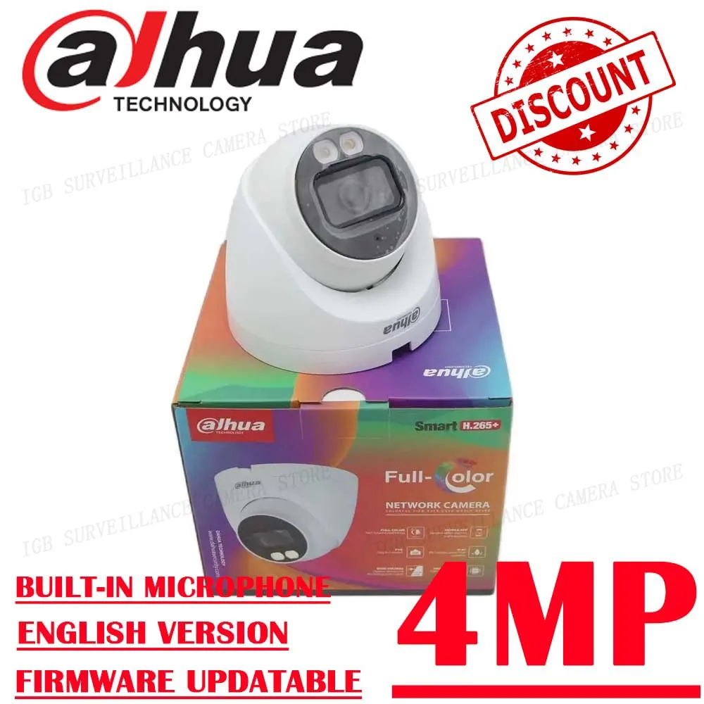 Dahua IPC-HDW2439T-AS-LED-S2 DH 4MP POE Lite Full Color Fixed Focal Eyeball Network Camera