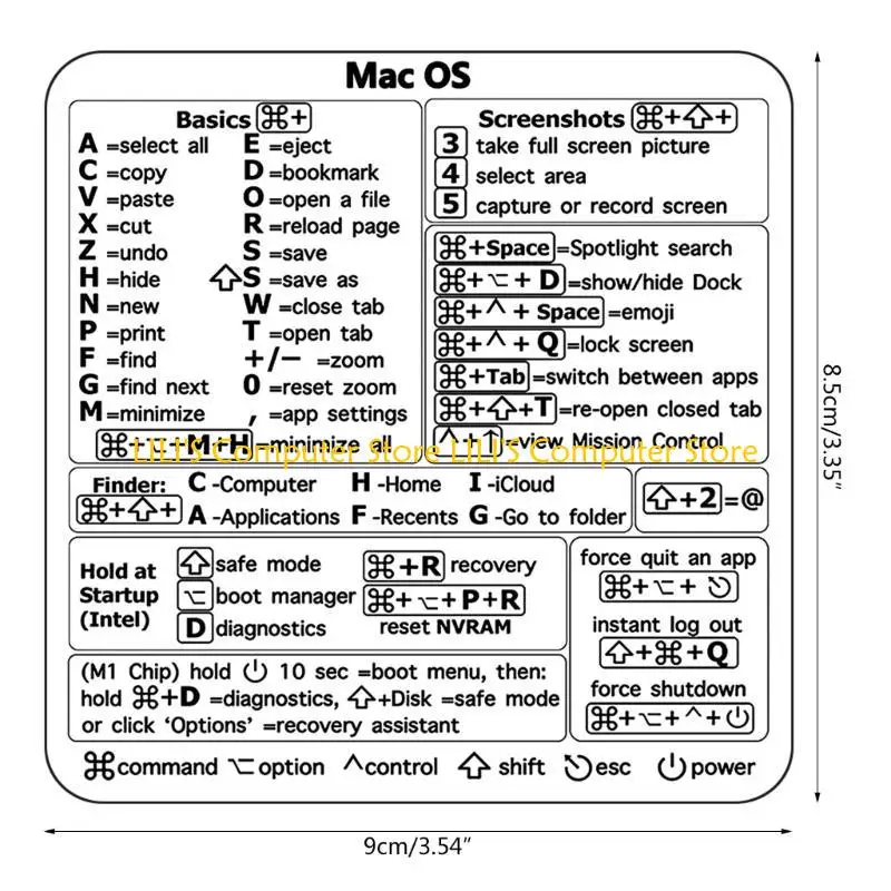 A52B Shortcut Tips Waterproof Computer Sticker Keyboard Pad Laptop Desktop Student Gift Keyboard Decoration Stickers