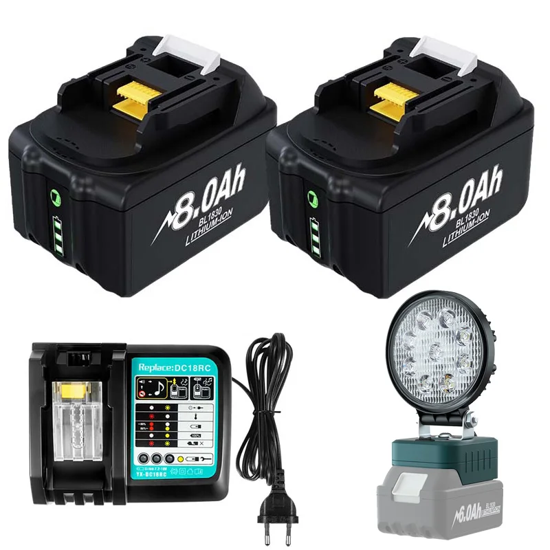 Für Makita BL1830 Batterie 18V 8000mAh Batterie Für BL1830 BL1815 BL1860 BL1850 BL1840B Werkzeug Wiederaufladbare Batterie Mit 6A Ladegerät