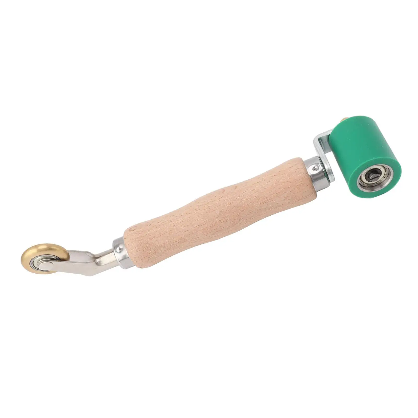 40mm Dual-Use Silicone Seam Roller with Brass Wheel & Wood Handle for pvc TPO Welding - Wallpaper Flat Seam Tool