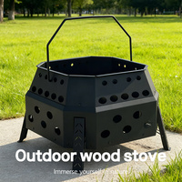2025 NEW Outdoor Camping Stainless Steel Foldable Tent Heater Wood Charcoal Burner Portable Camping Stove for Hiking Picnic