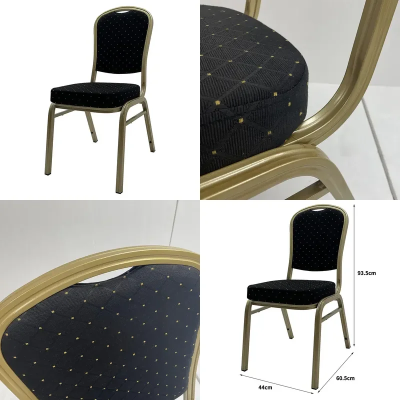 Wholesale Custom Wedding Hotel Meeting VIP Banquet Chair for Iron Tube Aluminum Alloy Hotel Table Dining Chair