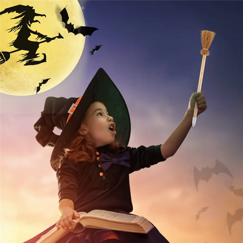 RISE-14PCS 魔女ほうきスティック鉛筆ハロウィンウィザード杖鉛筆テーマギフトグッズバッグフィラー用