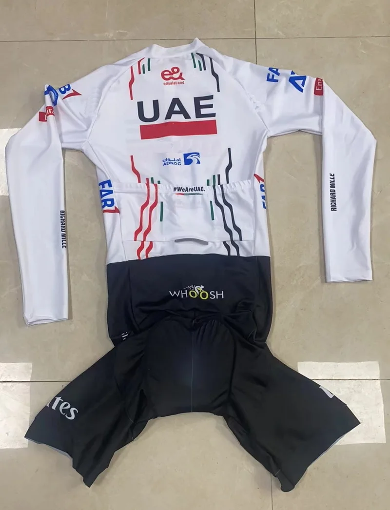 LASER CUT Skinsuit 2024 UAE TEAM Bodysuit LONG SLEEVE Cycling Jersey Bike Bicycle Clothing Maillot Ropa Ciclismo