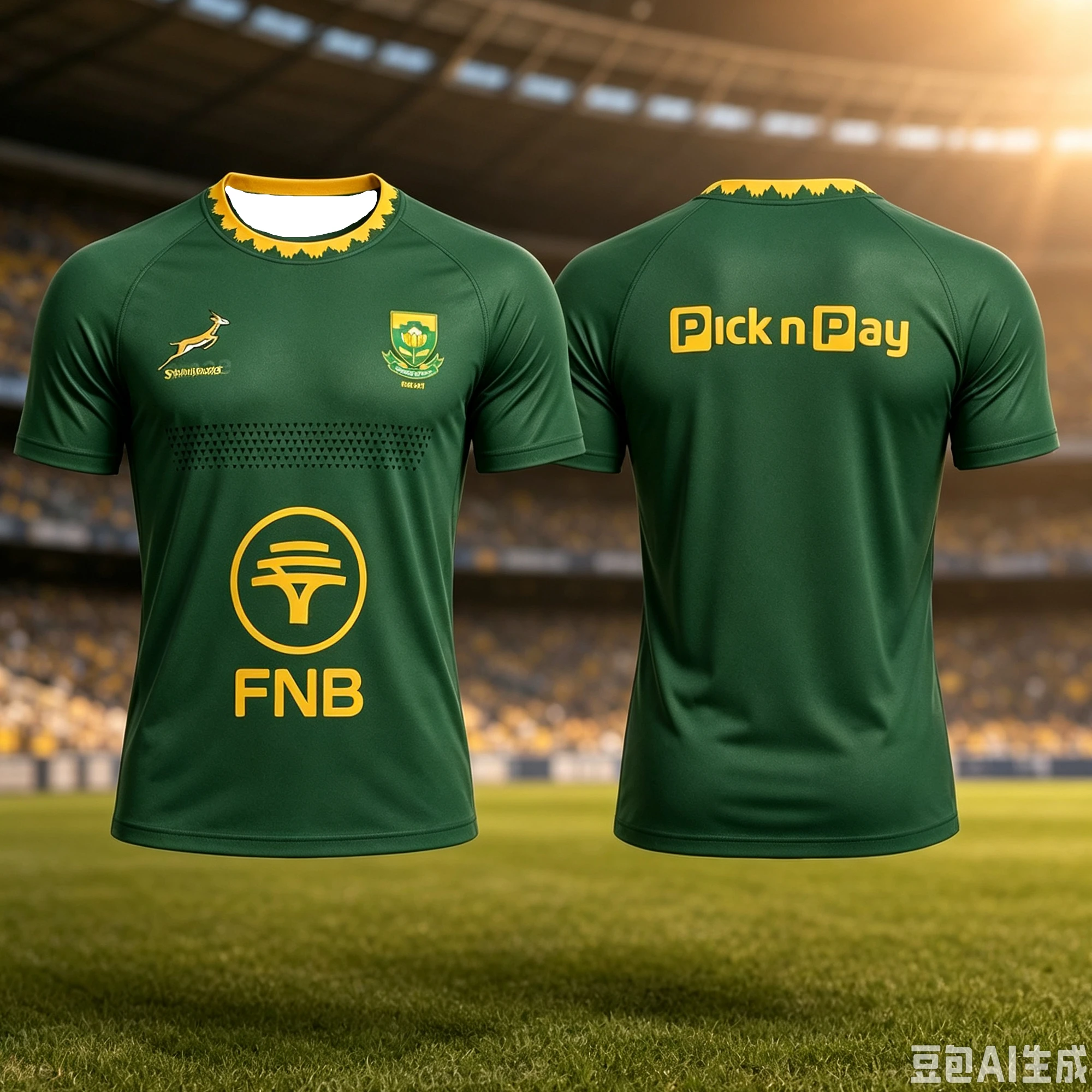 Südafrika Springboks Rugby-Trikot, Sportshirt, Springbok-Nationalmannschaft, Freizeit-Trainingsoberteil, Rugby-Uniform, große Größen. – Detail 5