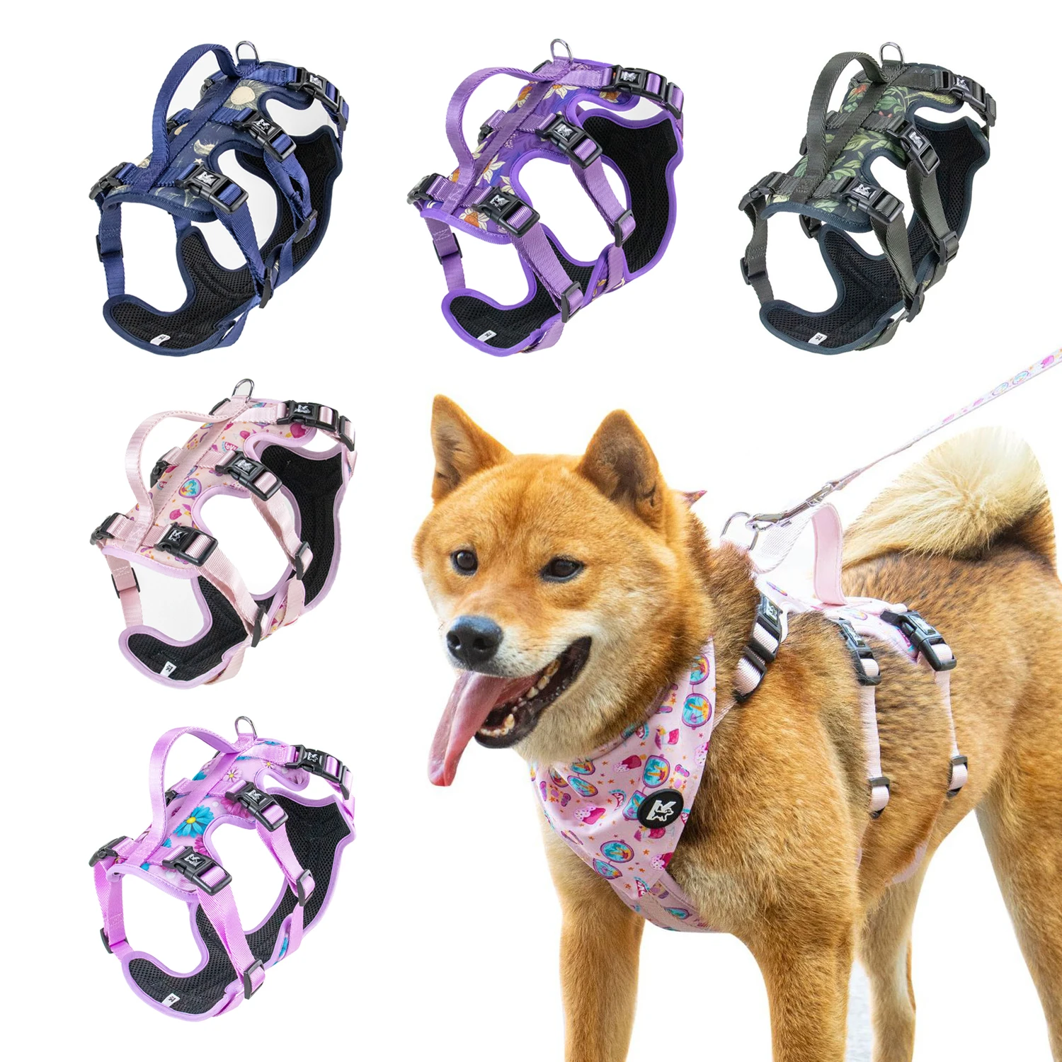Haustier-Hundegeschirr, verstellbares Brustgeschirr für kleine, mittelgroße und große Hunde, Teddy, Chihuahua, Heimtierbedarf (S hat keinen Griff)
