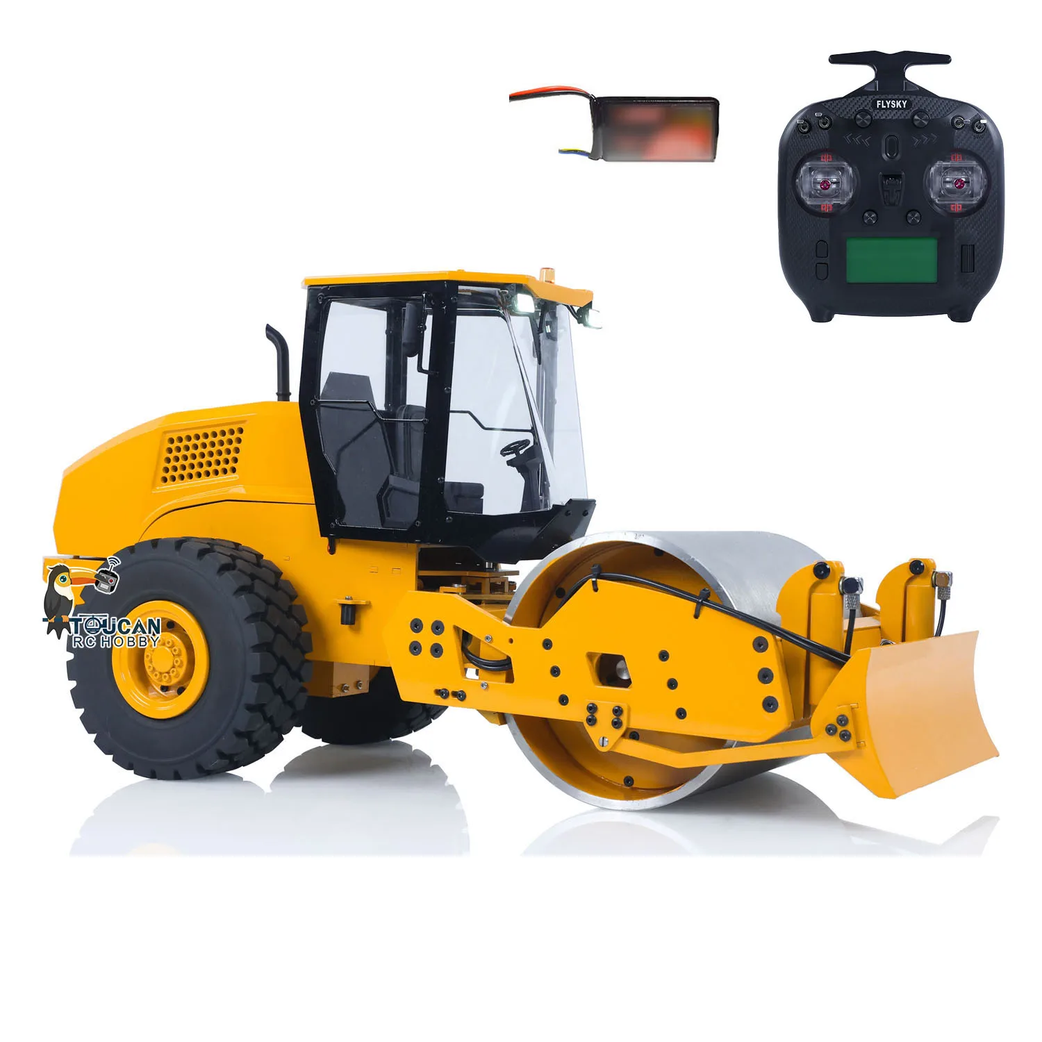 

1/12 RTR Metal CS11 RC Hydraulic Road Roller Radio Control Finished Engineering Vehicles Trucks Model Car Toy for Boys TH24080
