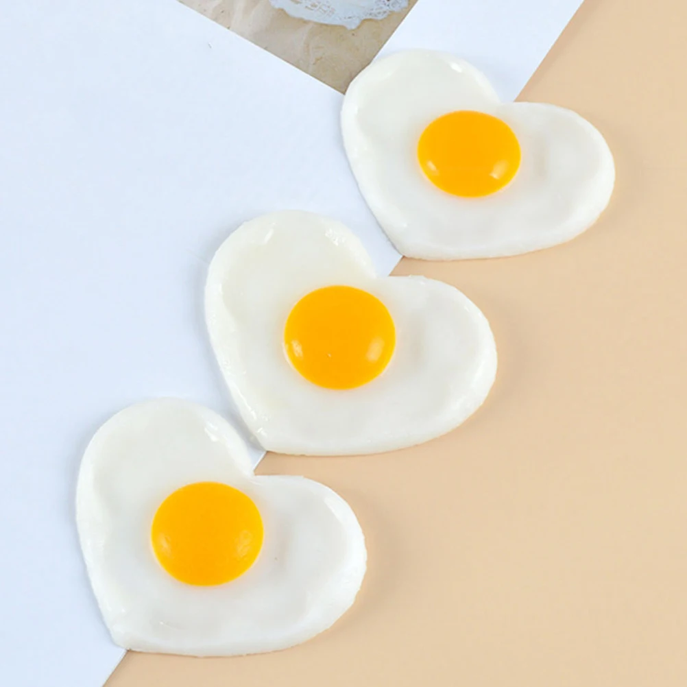 2 Pcs Simulated Poached Eggs Simulation Food Lifelike Fried Decoration Toy Kitchen Model Pvc Fake Firied