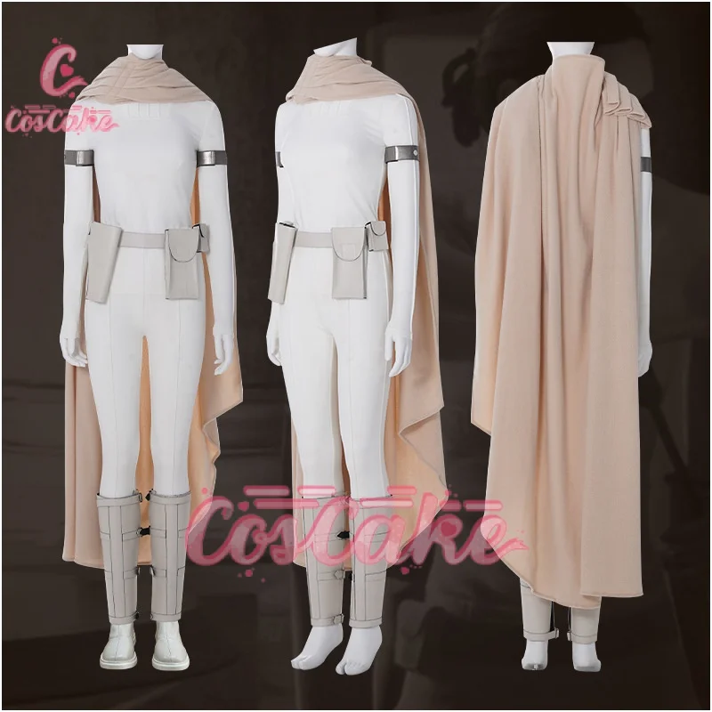 Padme Cosplay Amidala Fantasia Cloak Battle Suit Movie Space Battle Disguise Women Female Fantasy Halloween Carnival Party Cloth