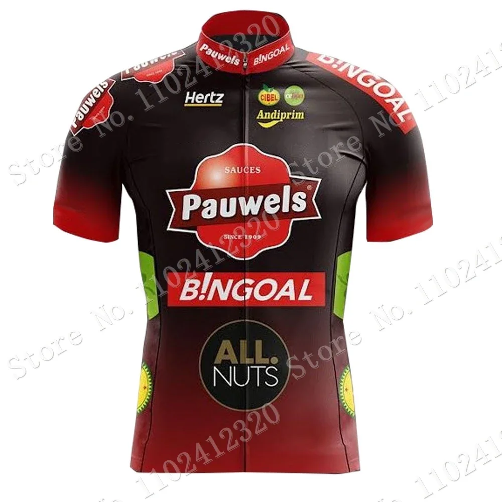 2023 Pauwels Bingoal Team Cycling Jersey Set Bicycle Conjunto Clothing Road Bike Shirts Suit Bicycle Bib Shorts MTB Ropa Maillot