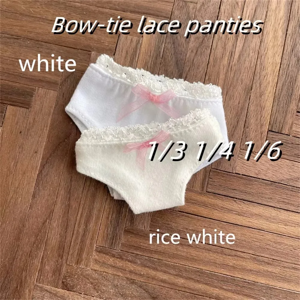 نقية بيضاء الدانتيل المشذبة سراويل القوس التفاصيل الملابس الداخلية بقعة جرد BJD ملابس دمى الفتيات 1/3 1/4 1/6 البيج إكسسوارات دمي