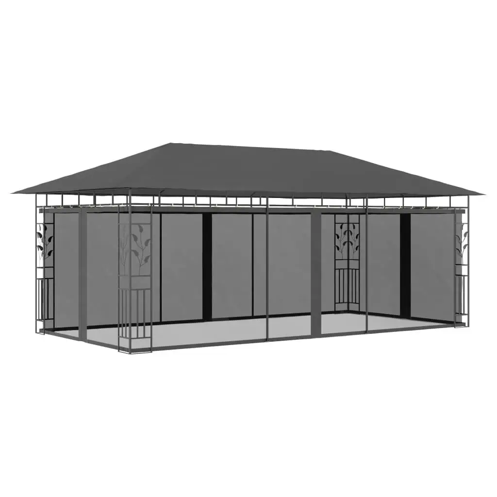 19.7'x9.8'x9' Gazebo with Mosquito Net - Stylish Anthracite Outdoor Canopy