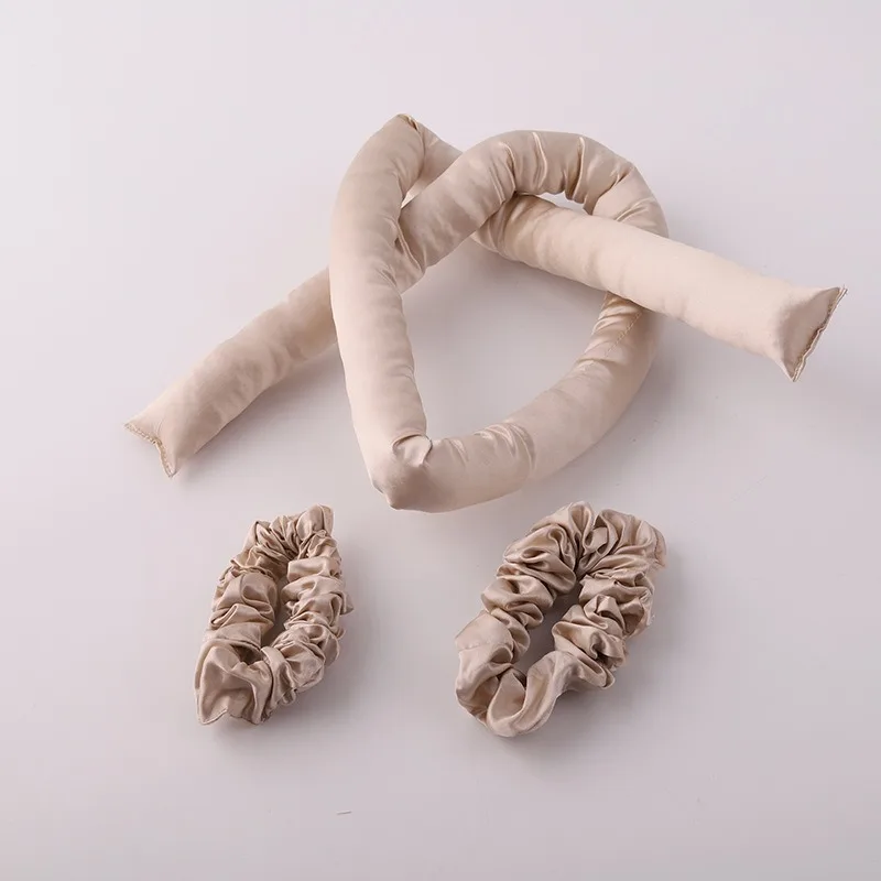 Heatless Hair Curlers -100% Silk Heatless Curling Rod Headband 2Silk Hair Ties & 1Hair Clip  22MM Mulberry Silk heatless curls