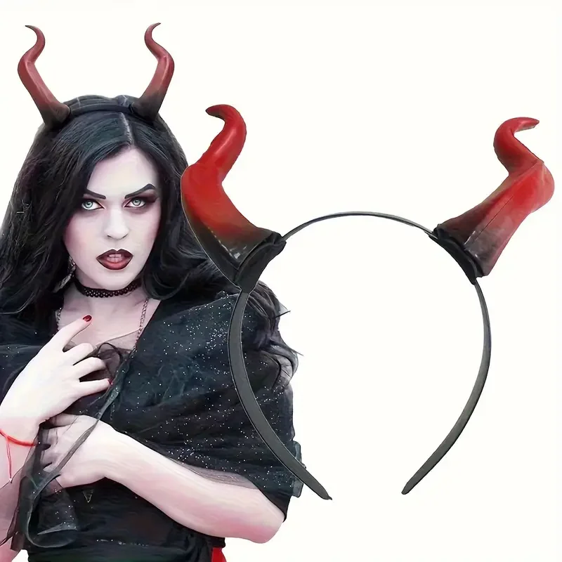 

Рога дьявола с подходящей одеждой - готический реквизит на Хэллоуин для темных ведьм, подходит для ролевых игр, маскарада и маскарада.