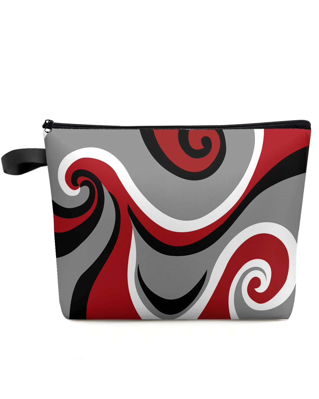 Abstract Vortex Red Makeup Bag Pouch Travel Essentials Lady Women Cosmetic Bags Toilet Organizer Kids Storage Pencil Case