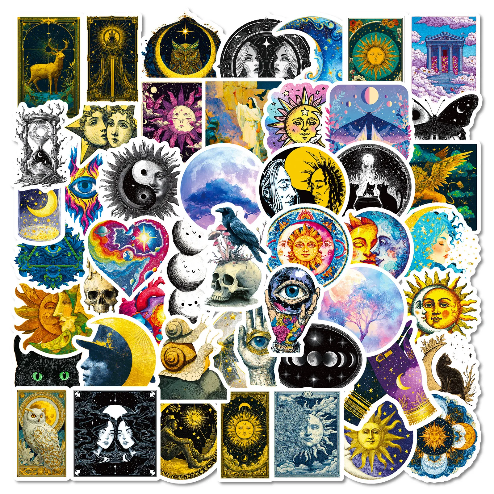 

50 шт. готические наклейки ведьма луна жуткий DIY наклейки скейтборд мотоцикл чемодан Декор телефон ноутбук наклейки