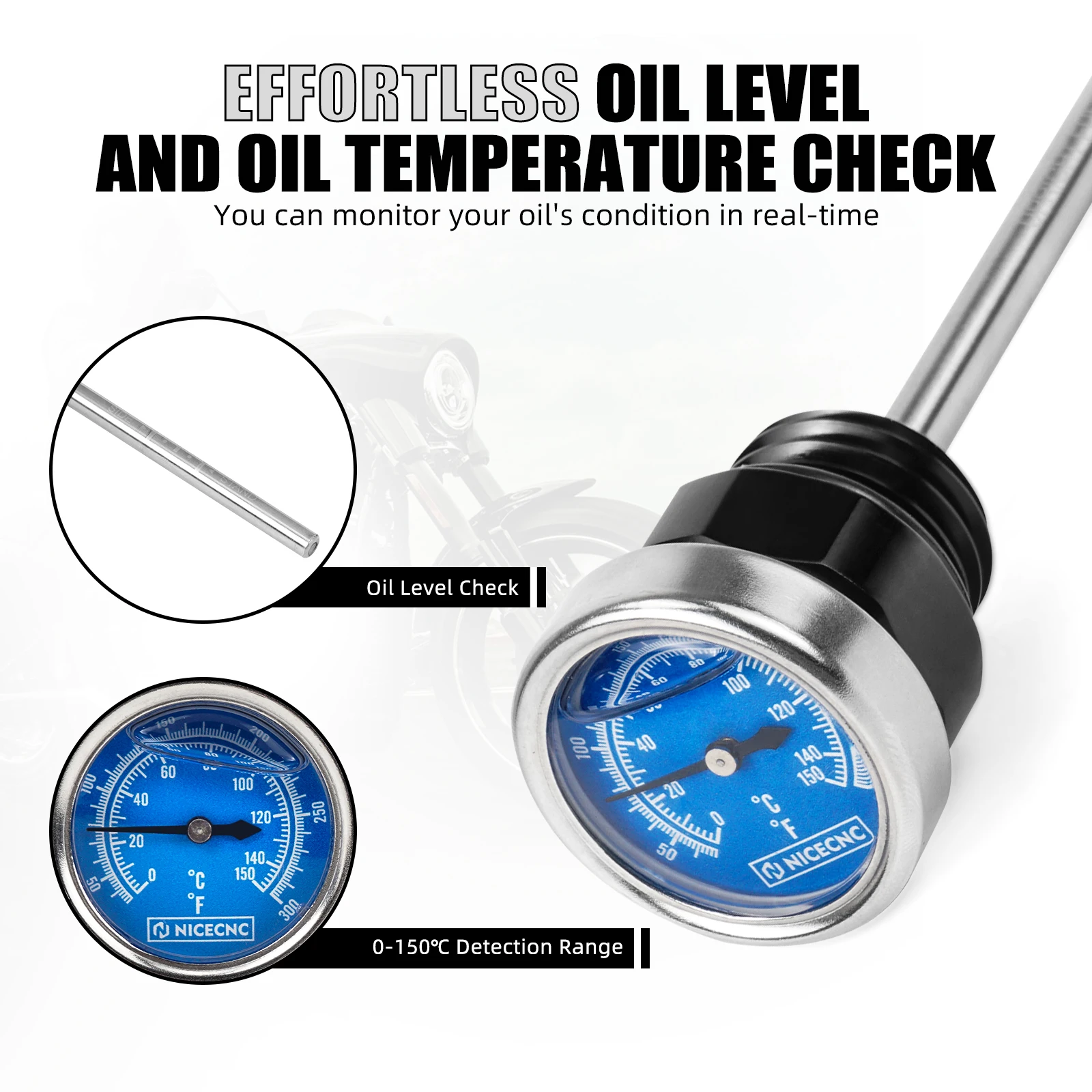 For Harley Sportster S RH1250S Oil Dipstick Oil Temperature Gauge for Pan America 1250 RA1250 RA1250S Nightster RH975 RH975S