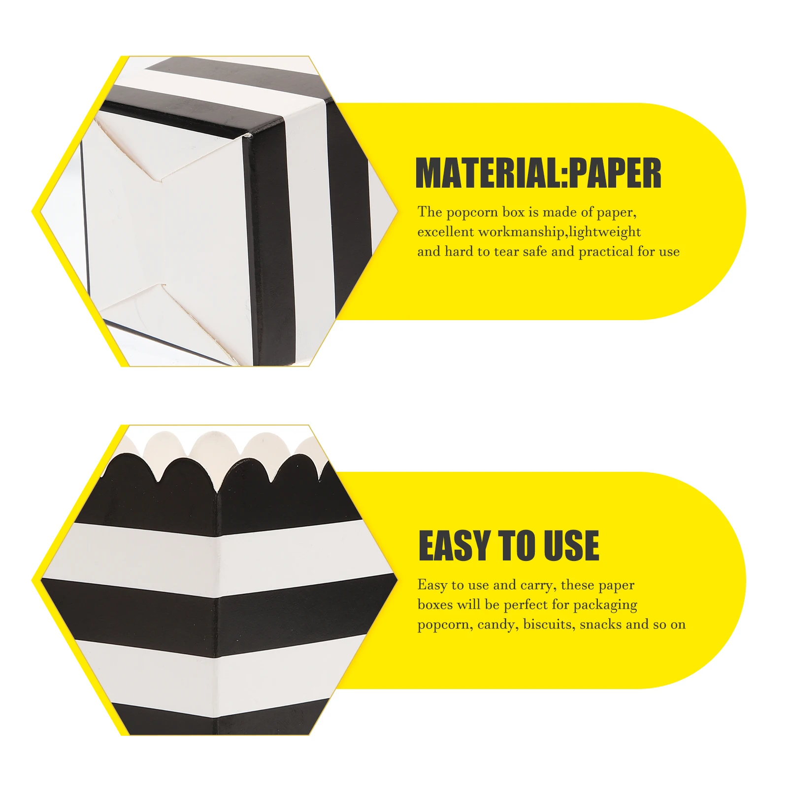 

24pcs Mini Paper Containers Disposable Snack Party Candy Empty Popcorn Box Movie Popcorn Bowl Disposable Night Bags