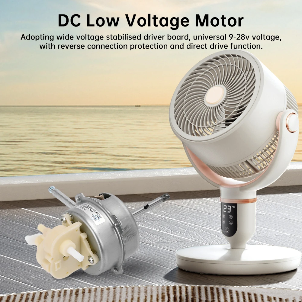 DC9-28V Bürstenloser Motor 28W 1450 U/min Schwenkkopf-Lüftermotor Geräuscharm Doppellager Tischventilator Wandmontierter Lüftermotor – Detail 5