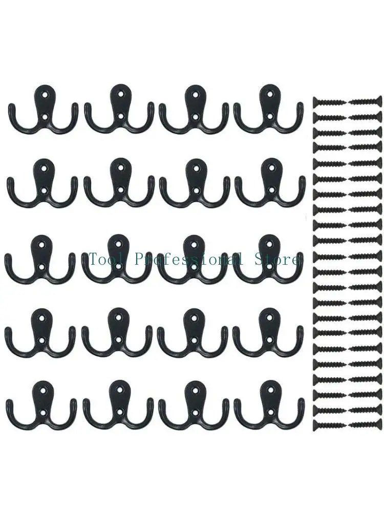 

57QF 20 шт. Настенные двойные крючки Вешалка для одежды Держатель для полотенец для ванной комнаты Нержавеющий