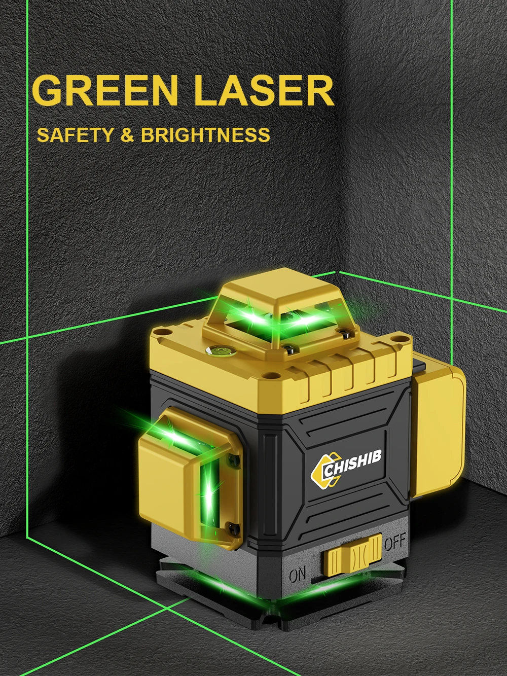 CHISHIB  4D 16 Lines Professional Laser level with 39.37 Inch (1M)Tripod  360°Self-leveling Laser Levels Green Beam Nivel Laser