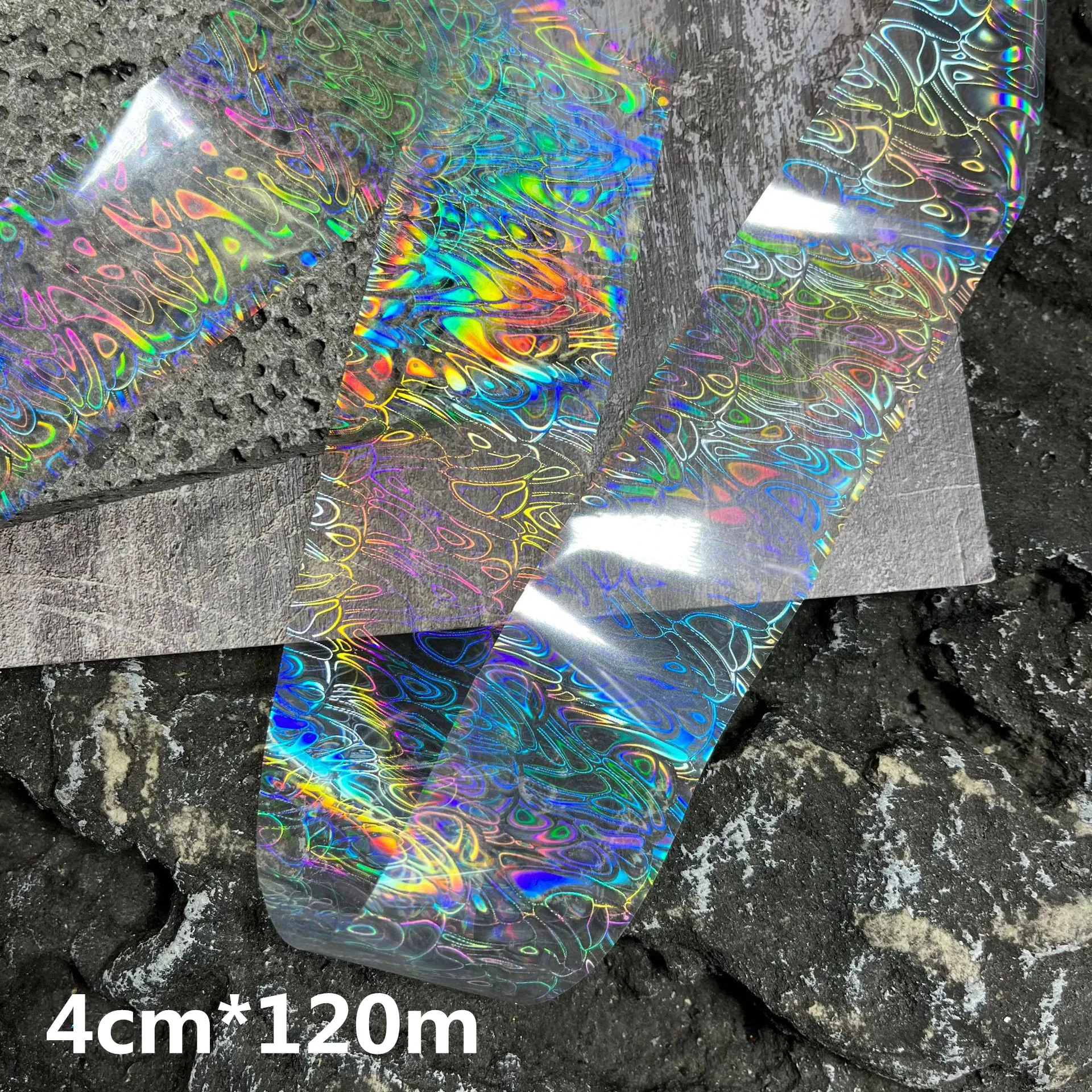 120m Clear Fish Scale Laser Nail Foils for Metal Transfer Paper Laser Manicure Chameleon Wraps Auroral Nail Decorations