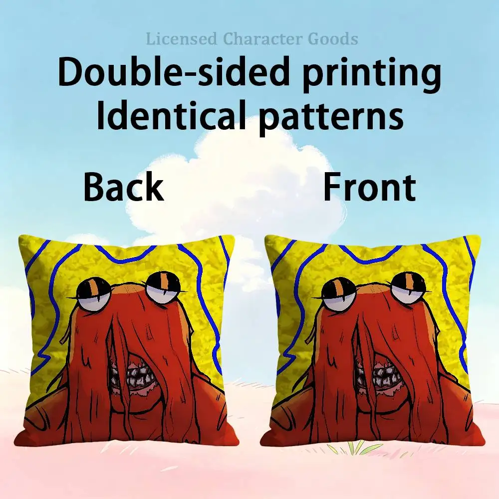 D-DHMIS Red Guy Print Cushion Cover Aesthetic Bedroom Decor 30x30 65x65 40x40 45x45 50x50 cm