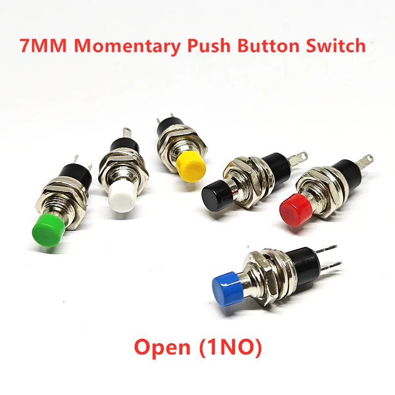 5PCS PB05A PBS-110 Blackhead Self Locking Switch Hole 7MM Button Small Button with Self Locking 2-Foot Gold Foot