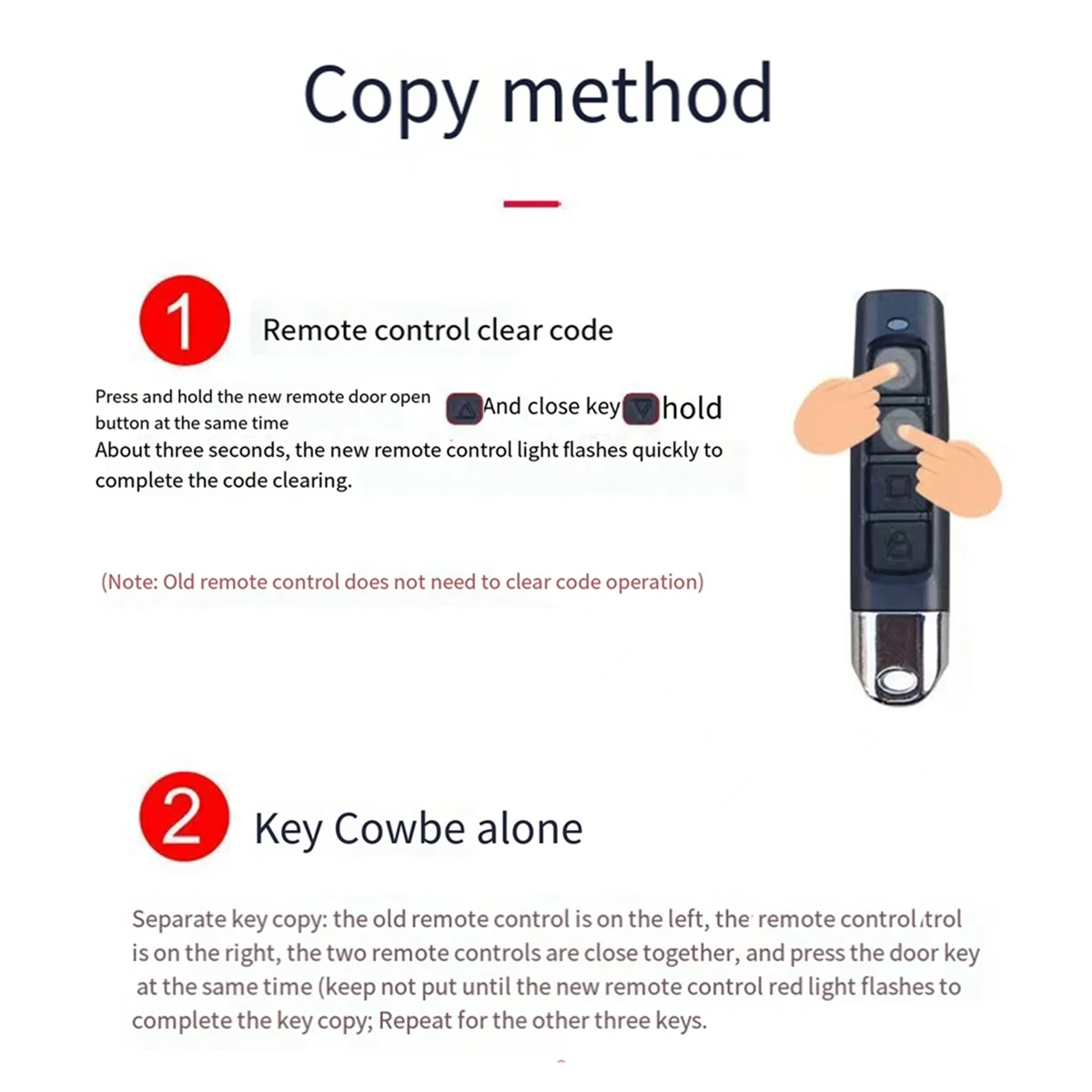 2 Pcs 433Mhz copia telecomando chiave per auto apriporta per Garage copia telecomando ricevitore Controller Wireless a 4 tasti