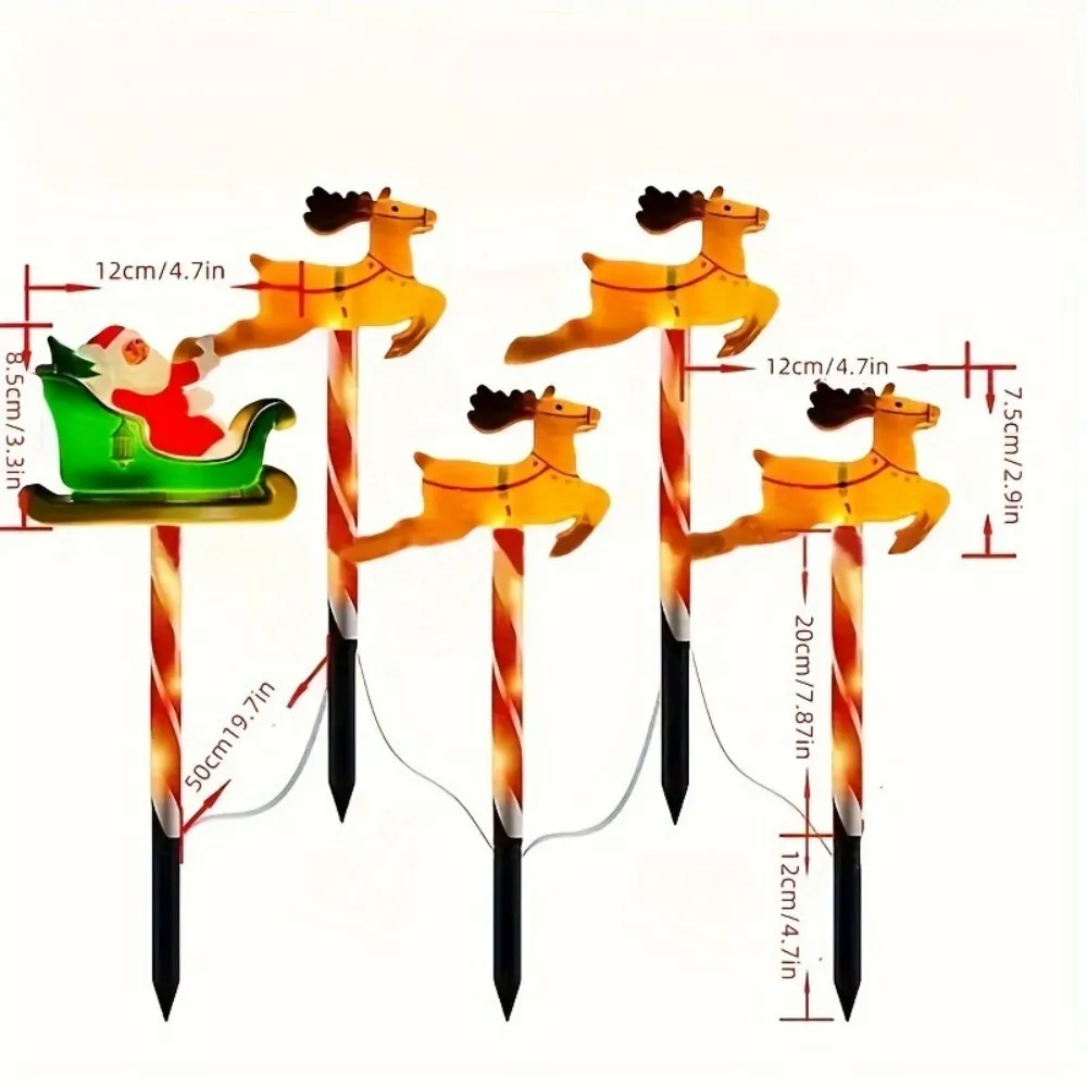 5 шт./компл. рождественские солнечные сани Санта-Клауса с оленем, вилка света, используется для украшения сада и газона