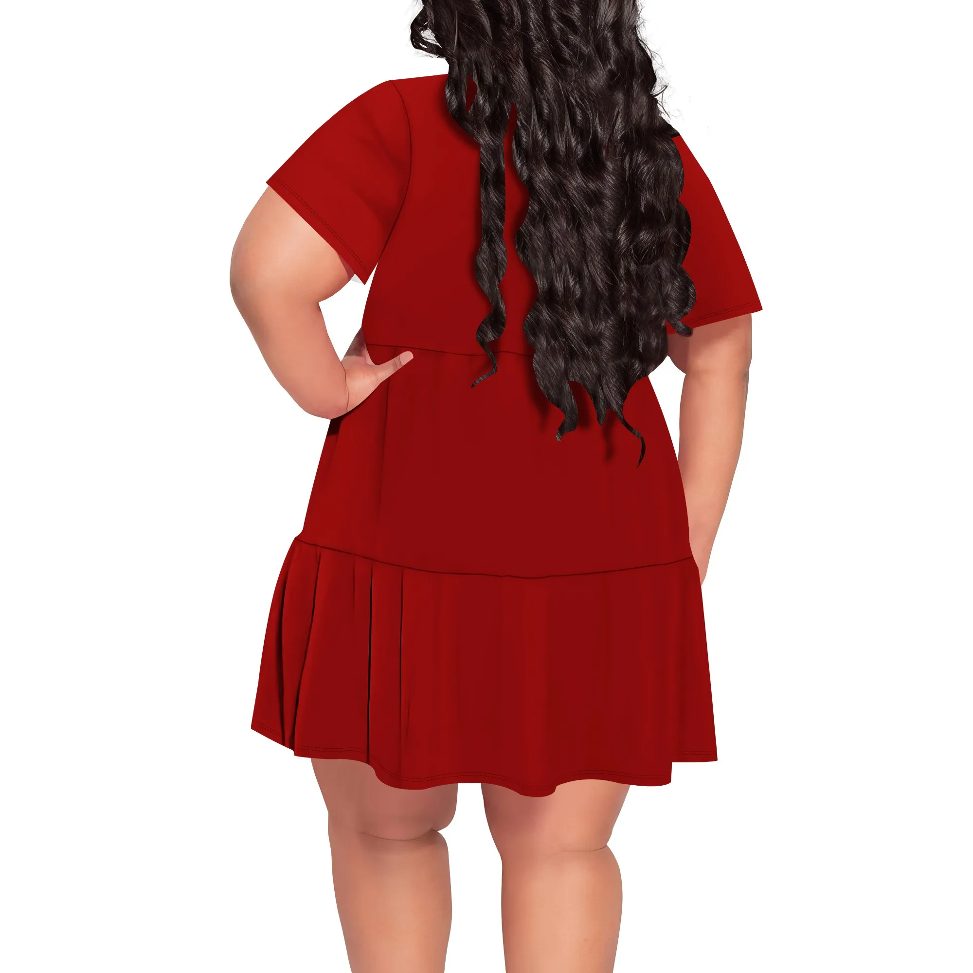 ชุดเดรสสําหรับผู้หญิงฤดูร้อน 2025 V คอ Ruffle Sleeve A Line ฉัตร Flowy Casual อินเทรนด์ Mini Beach Dress