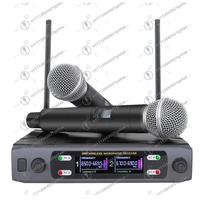 

Двухканальная профессиональная беспроводная микрофонная система UHF для сценических выступлений