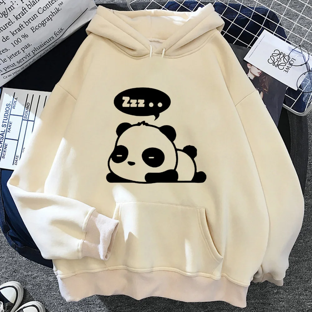 

Panda hoodie graphic kawaii elegant Y2K comfortable streetwear female tracksuits winter modern style