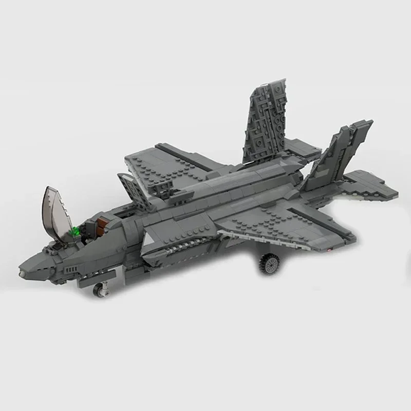 Bloques de construcción Moc modelo militar F-35 B variante relámpago II lutador tecnología bloques regalos juguetes para niños DIY conjunto de montaje