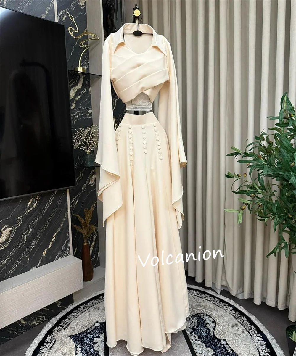 Gaun Midi Kerah O A-line Kancing Silang Jersey Kustom Acara Dipesan Lebih Dahulu Kasual Gaya Modern Sederhana