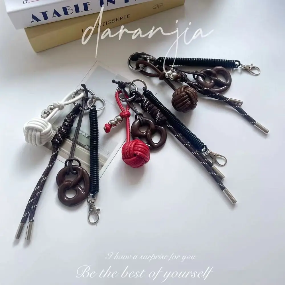 

Cute Braided Ball Bag Pendant Woven Rope DIY Phone Key Ring Alkaline Water Bread Bag Accessories Hanging Ornaments