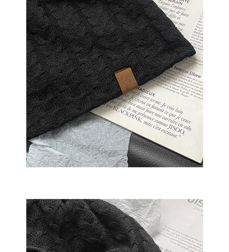 Modische Strickmützen mit Twist-Textur für Damen, Frühling, Herbst, Freizeit, vielseitig, atmungsaktiv, schlicht, einfarbig, Pullover-Mützen für Herren – Detail 12