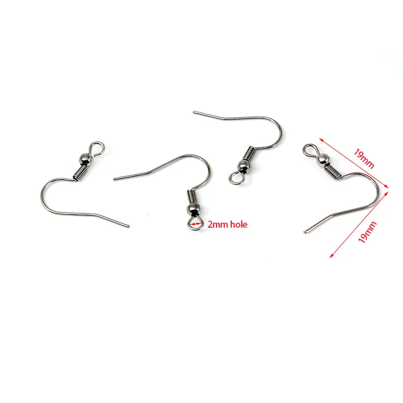 50pcs Hypoallergenic Stainless Steel Earrings Hooks Nickel Free Anti Allergy Earring Clasp Wire For Diy Jewelry Findings Making