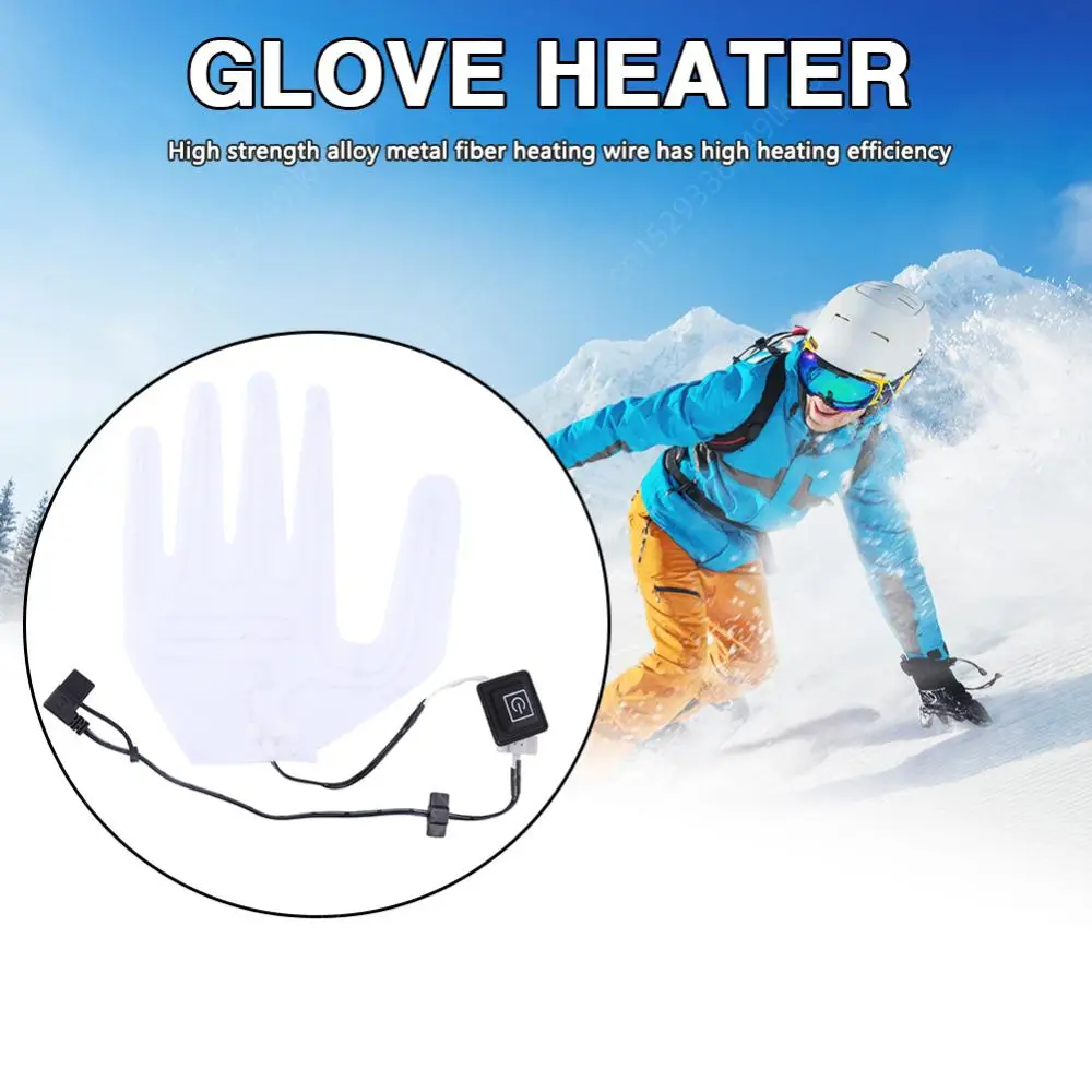 1/2PCS Electric USB Gloves Heater Composite Fiber Electric Hot Wire Winter Heated Gloves Pad Warmer Ski Gloves Heating Pad