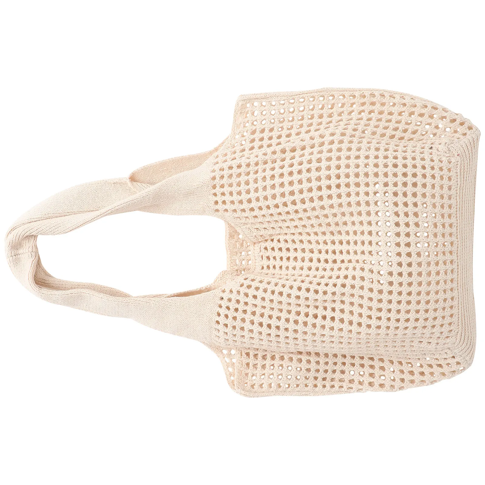

Hollow Tote Bag Knitted Woven Beach Bags Lightweight Polyester Large Capacity Storage Shopping Bag Summer Trendy