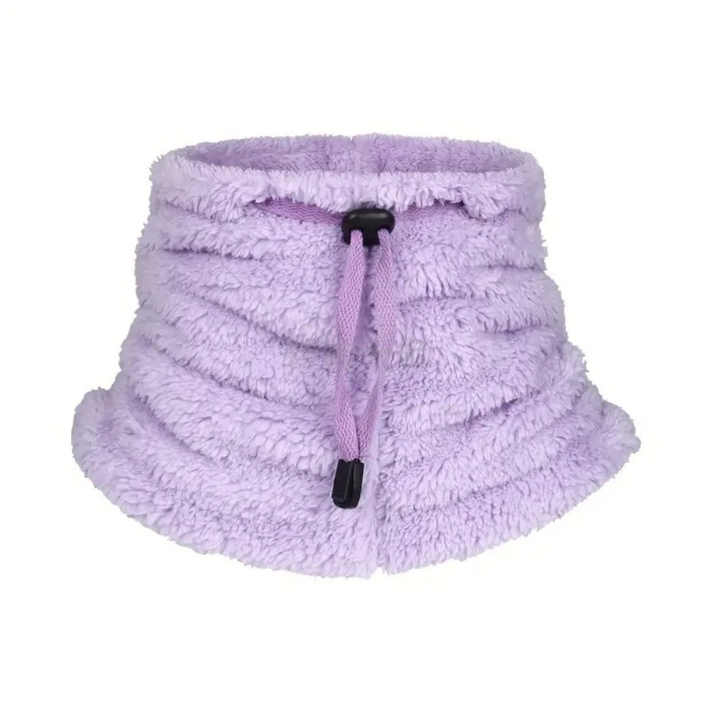 New Adjustable Warm Scarf Windproof Coldproof Fake Collar Drawstring Solid Color Tube Scarf Outdoor Sports