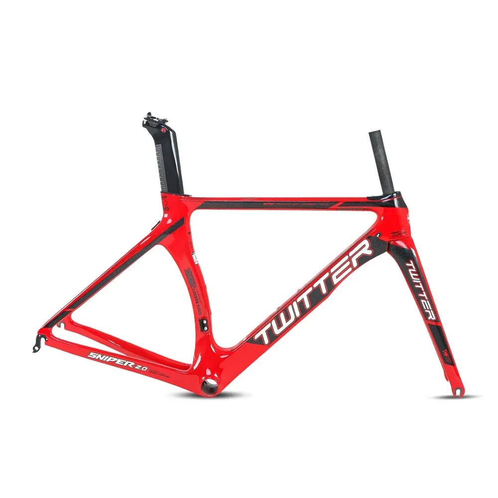 Hot Selling 700C Full Carbon Road Bike Frame C/V Brake Aero-design Racing Bicycle Frameset With Inner Cables