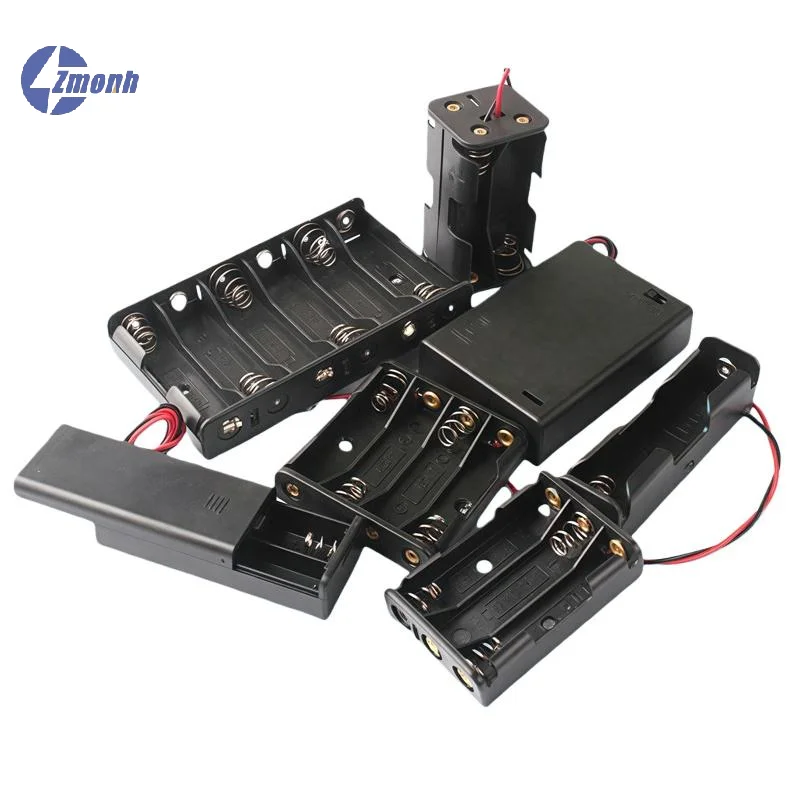 

New！1/3Pcs AA Battery Holder Storage Case Box With Switch And Cover For AA Batteries Standard Container 1 2 3 4 6 8 Slots