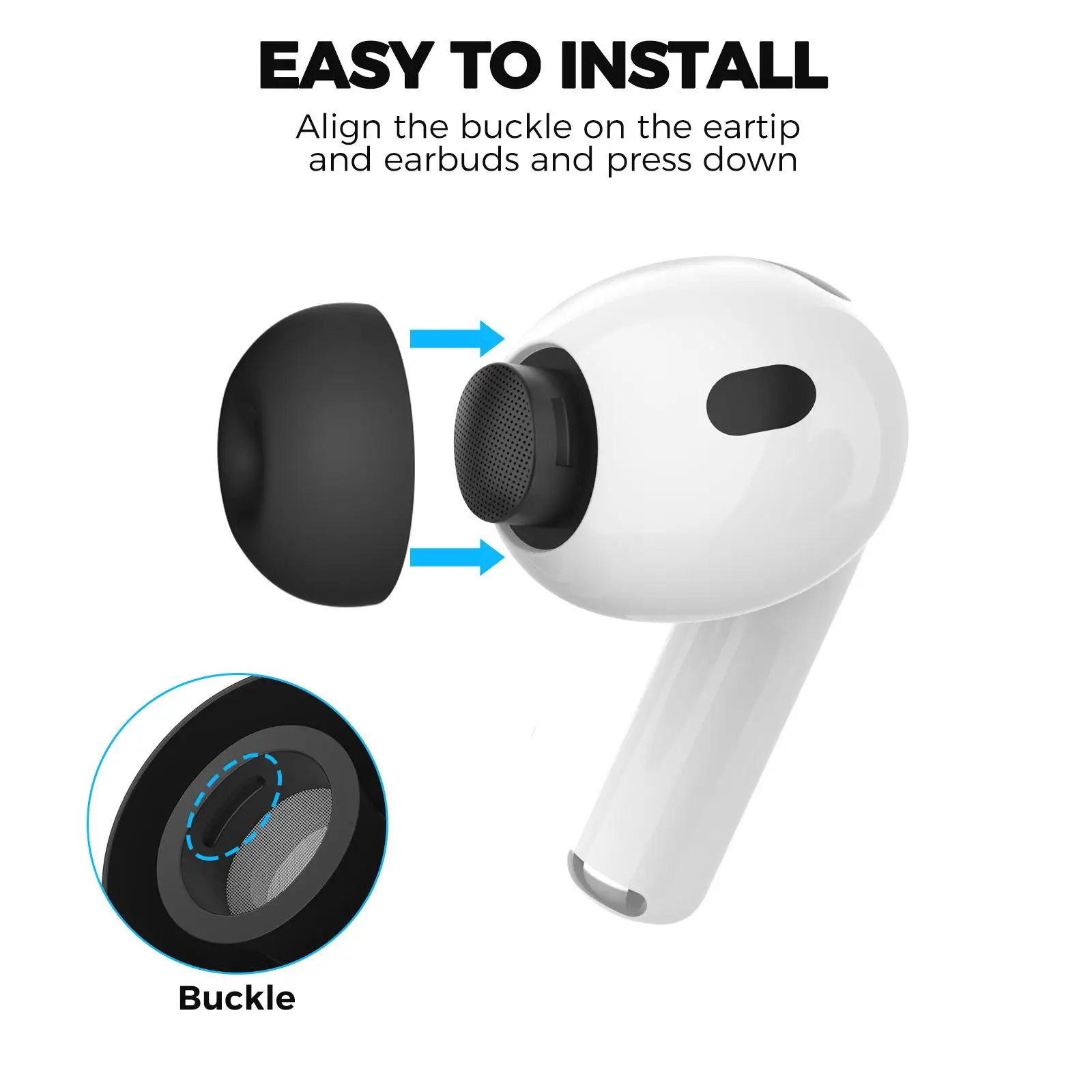 For AirPods Pro 3 XDcase 4 Pairs Replacement Silicone Ear Tips XS/S/M/LSize with Storage & Cleaning Kit, Cleaning Brush Color Ra